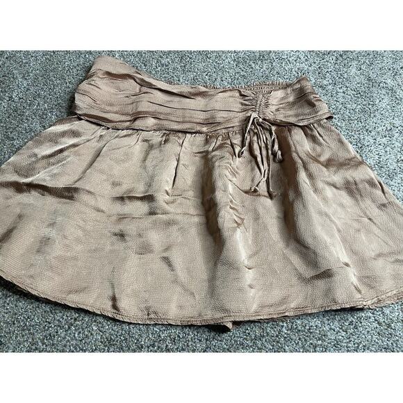 Aerie Mini Skirt Copper Color Pebble Look Material Elastic Waist Womens Size XL - Picture 1 of 8
